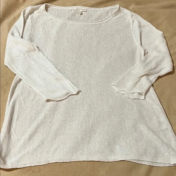 Eileen Fisher 100% Organic Linen  Jersey Crew Neck Size XS - Picture 5 of 9